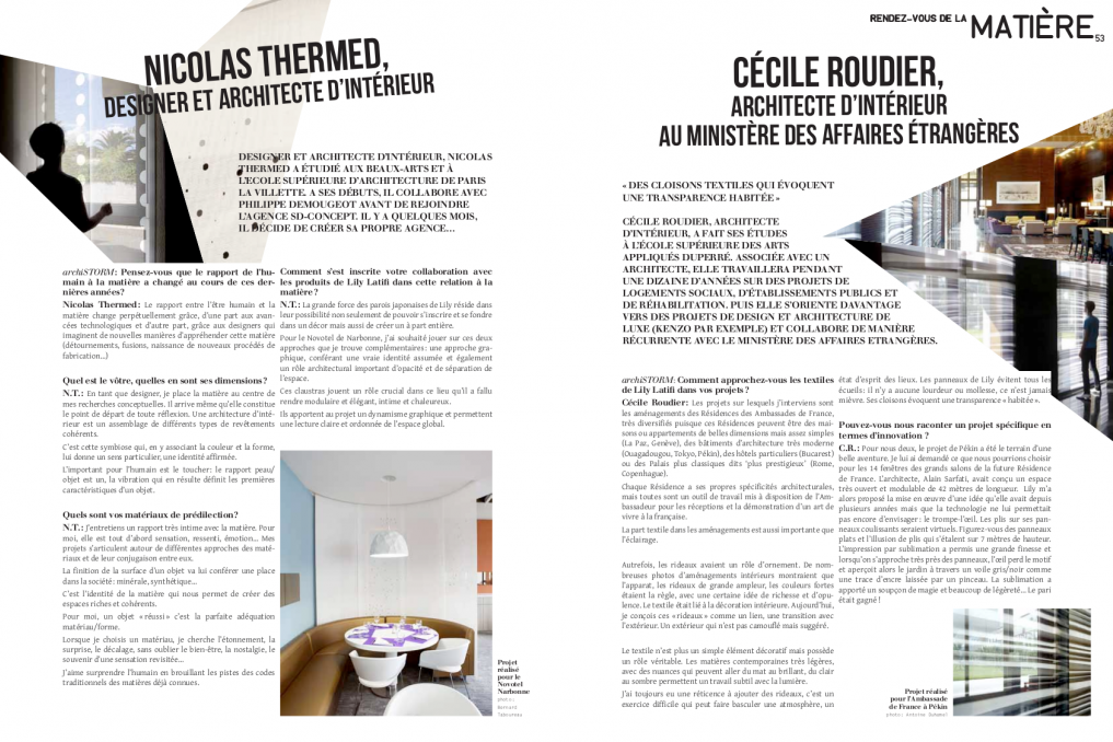 Archistorm 2013 -  interviews of Nicolas Thermed - Cécile Roudier 