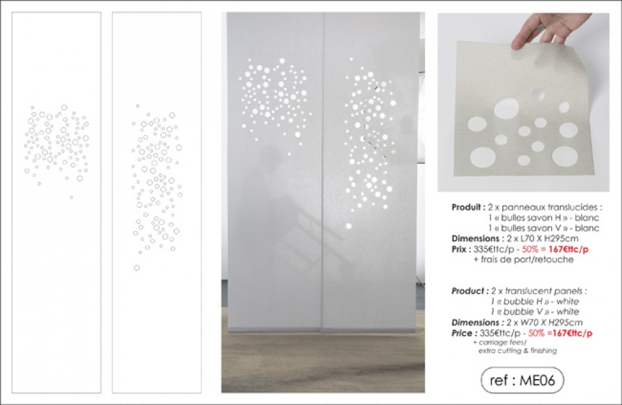 "bubbles" translucent panels