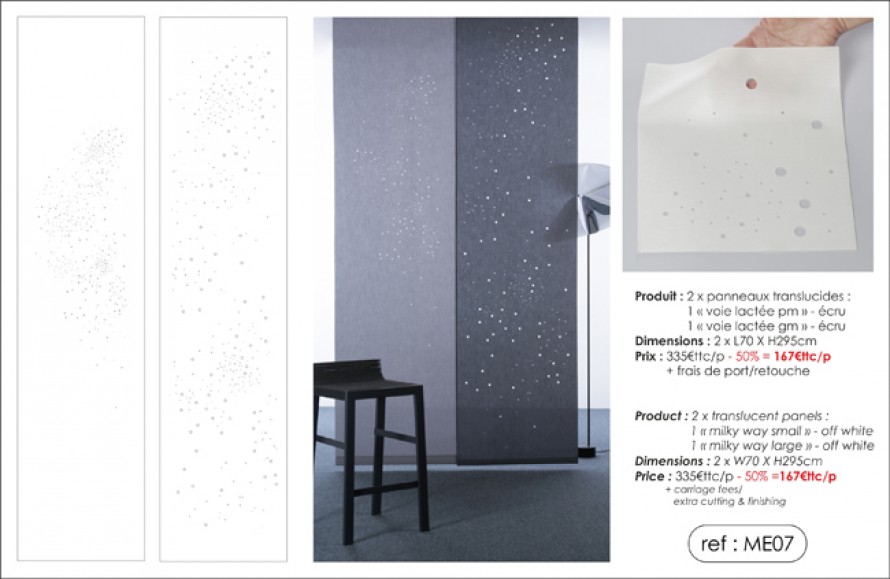 "milky way" translucent panels