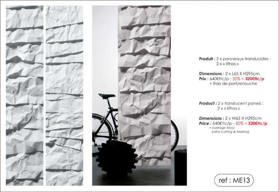 Panneaux translucides trompe l'oeil "lithos"