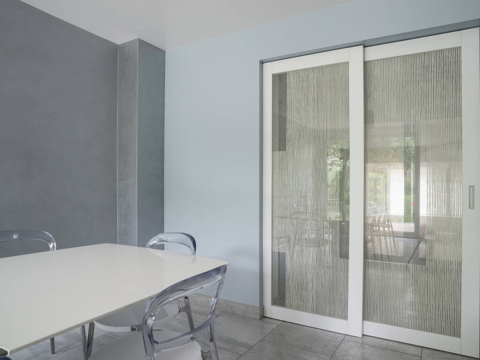 Transparent glass panels : "Siesta V" white - 6