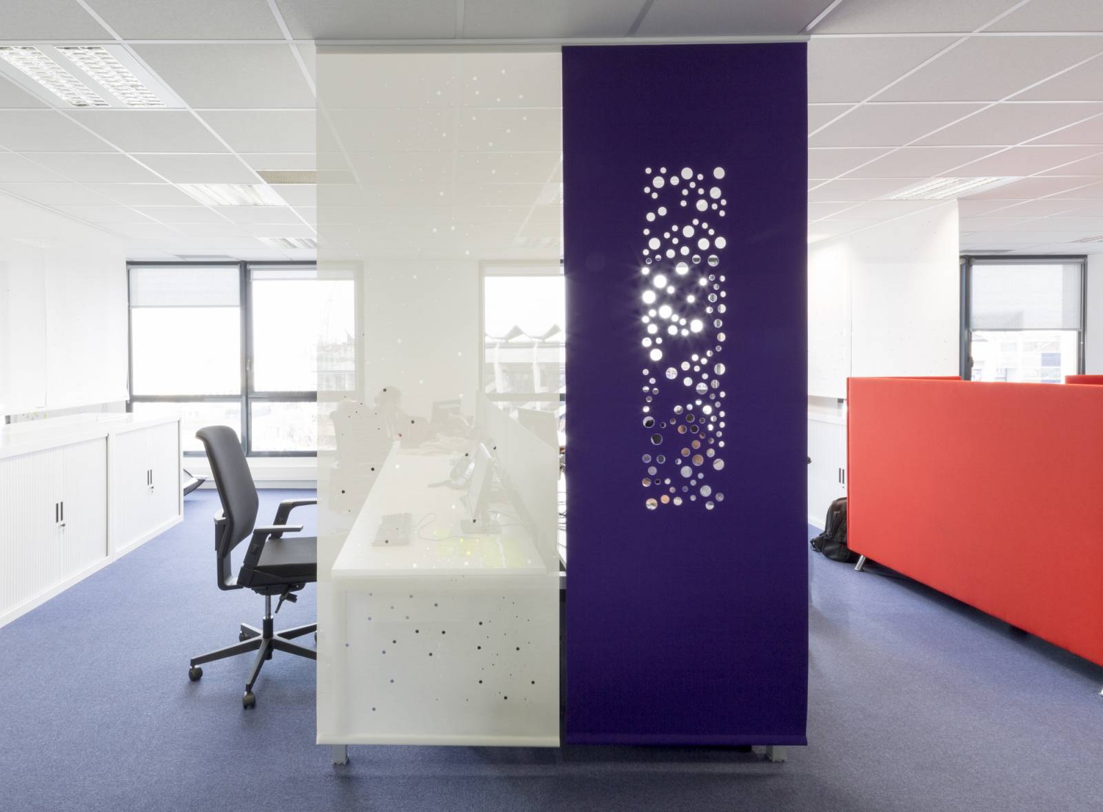 "Bubbles" acoustic sliding panel - example 4