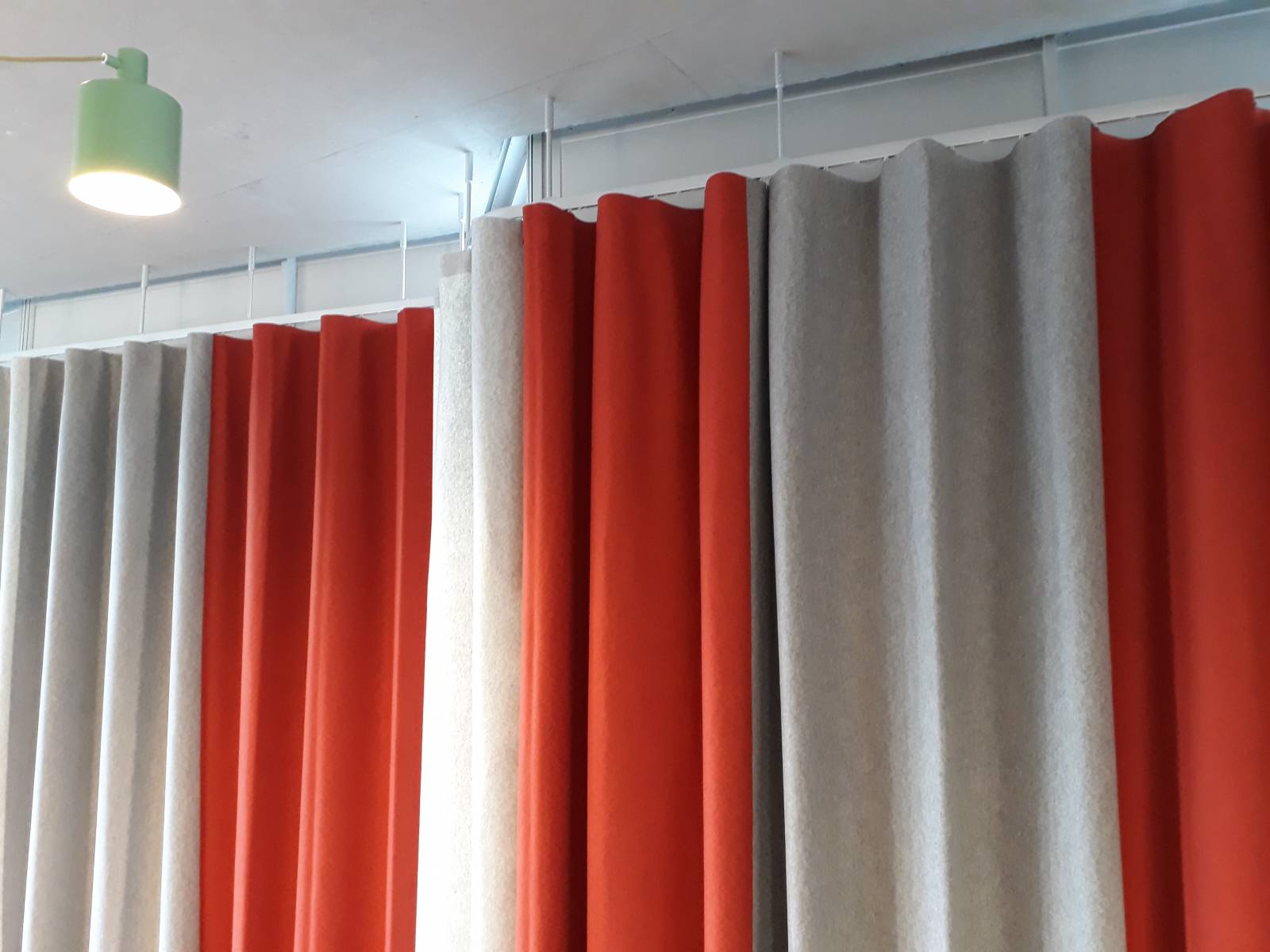 View of XL wave curtains delivered to client 