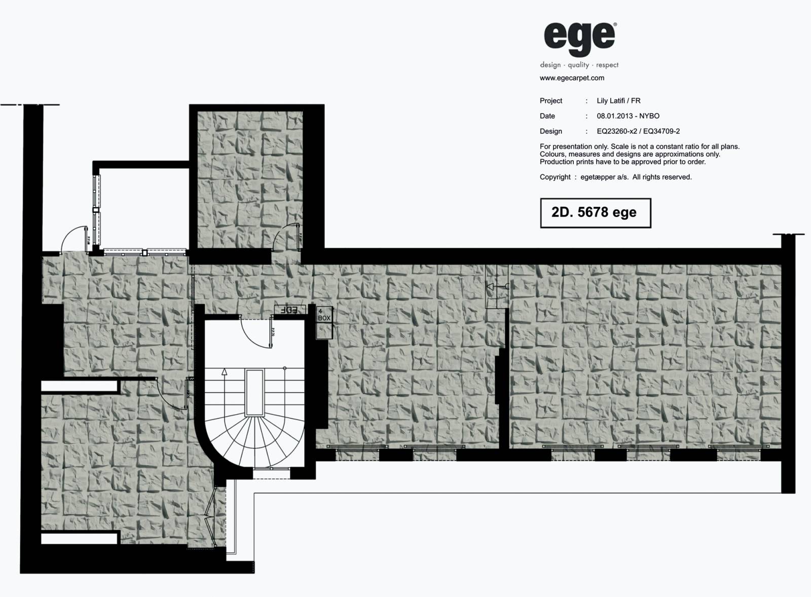 Moquette trompe-l'oeil sur mesure "Lithos" - exemple de réalisation 6