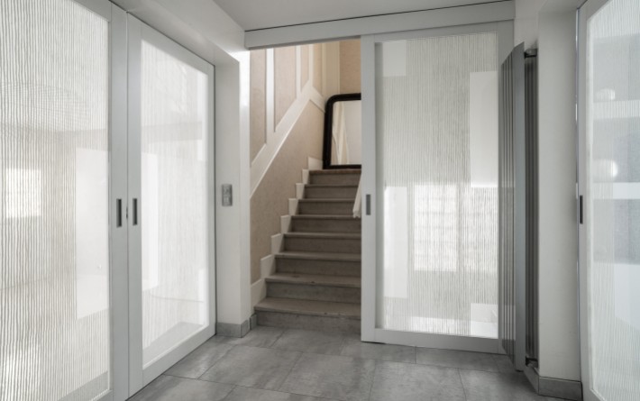 Transparent glass panels : "Siesta V" white - 5