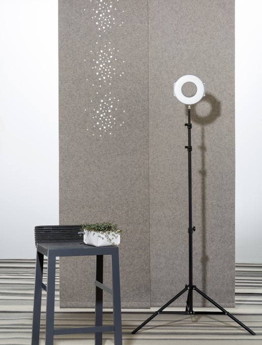 "Little windows" acoustic sliding panels