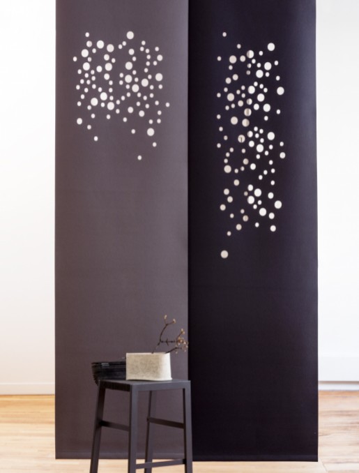 "Namad" sliding panels - Acoustic Felt - Bubbles
