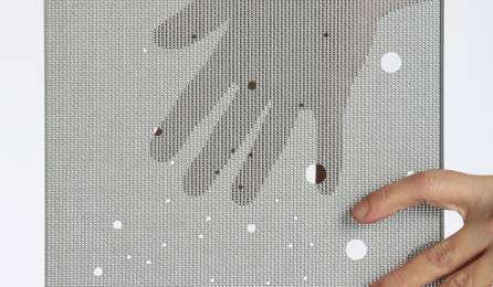 Transparent glass panels "Milky way" fabrics