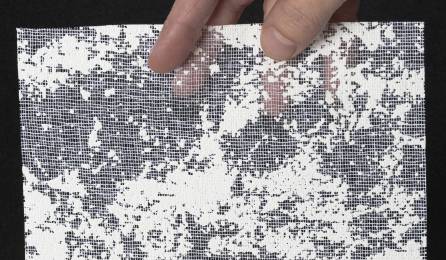 Tissu "Céleste 2" pour panneaux japonais transparents : échantillon blanc