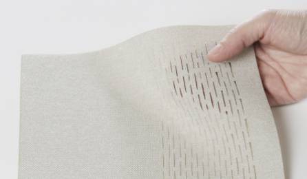 Tissu "Nuage de traits" translucide pour panneaux japonais