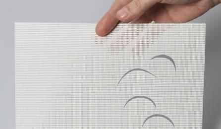 "Little moons" sun screen sliding panel fabric : 86 white