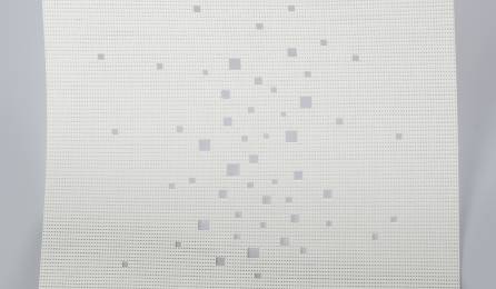 "Little windows" sun screen sliding panel fabric : 86 white