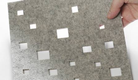 "Little windows" acoustic sliding panel felt