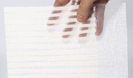 "Siesta H" sliding panel transparent fabric : white