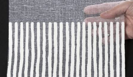 Tissu "Sieste V" pour panneaux japonais transparents : échantillon blanc